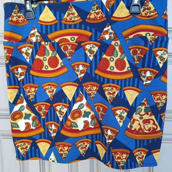 Lula Roe Skirt Casual Bright Print SzL Polyester Short Pullon Wide Band Waist - Picture 8 of 9